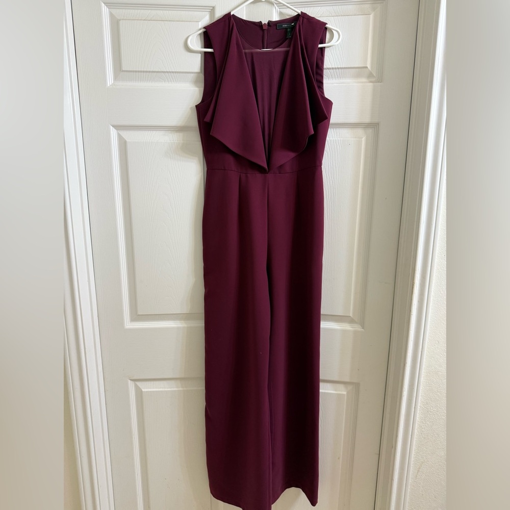 BCBGMaxAzria Purple Jumpsuit with Draped Neckline